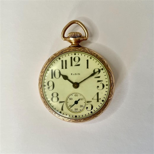 1928 Elgin Pocket Watch, 10k Gold Filled Dueber Case, 15 Jewel - Etsy