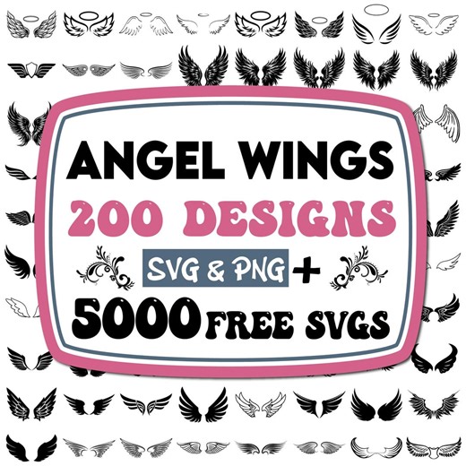 Angel Wings SVG Bundle: Clip Art, Cut File (digital Download) - Etsy