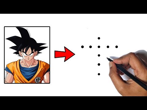 Goku Drawing Easy | How To Draw Goku Face From Dots | Goku Anime Drawing