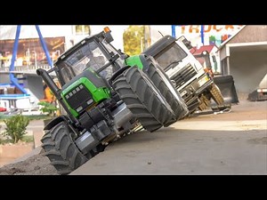 RC TRUCK CRASH! BIG RESCUE ACTION! RC TRACTORS, TRUCKS AND MACHINES!