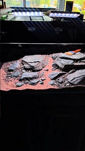 how to make planted aquarium ? setup natural stone and sand for freshwater aquarium - Stream Biome