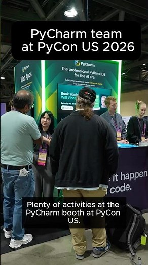 PyCharm Booth Tour at PyCon US 2026 – Demos, AI Talks, Community Highlights