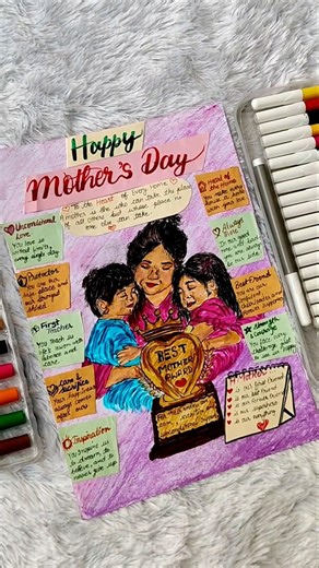 “Best Mother’s Day Drawing ❤️ | Emotional Handmade Poster with Best Mother Award #mothersday #cards