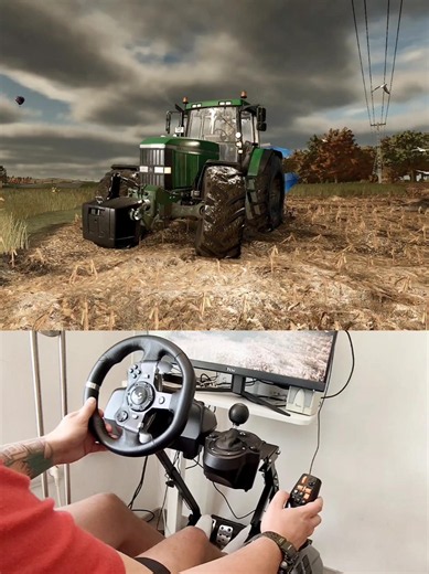 John Deere 7810 + Lemken Steering Wheel Thrustmaster Farmstick #dkgc #farming #fs25 #tractor #farm