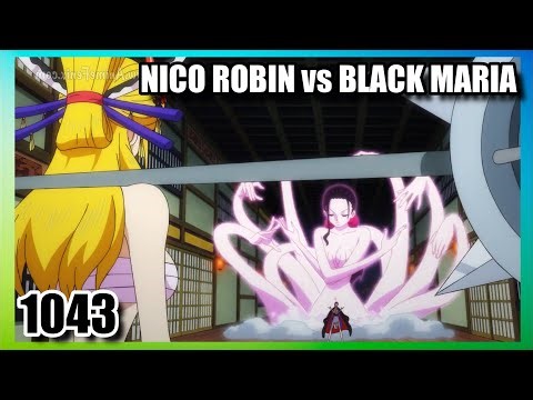 ONE PIECE capitulo 1043 español "resumen" Robin vs Black Maria.
