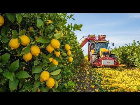 How Farmers Harvest 3.7 Billion Pounds of Lemons by Machine | Farming Documentary