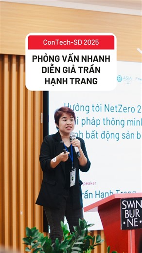 PHỎNG VẤN NHANH CÙNG DIỄN GIẢ CHÍNH CỦA CONTECH-SD 2025: BÀ TRẦN HẠNH TRANG 🌿 Bà Trần Hạnh Trang, Nhà sáng lập & Giám đốc Enosta Group, đã mang đến phần trình bày truyền cảm hứng tại Hội thảo ConTech-SD 2025 với chủ đề “Hướng tới NetZero 2050: Giải pháp thông minh cho vận hành bất động sản bền vững.” 🏙 Là một trong những nữ doanh nhân tiên phong trong lĩnh vực công nghệ xanh và bất động sản thông minh, bà Trang đã dẫn dắt nhiều dự án đổi mới sáng tạo tại Việt Nam thông qua Smartos – giải pháp 