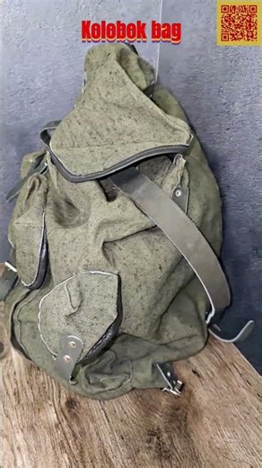 Soviet army duffel backpack Kolobok vintage military canvas bag hiking style