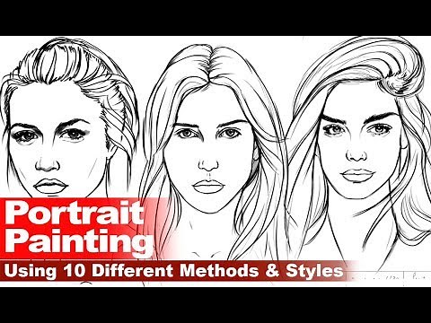 Portrait Drawing using 10 Different Methods (Loomis, Reilly and many others)
