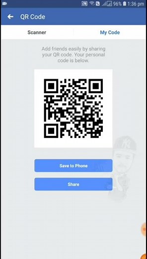 Facebook qr code in mobile