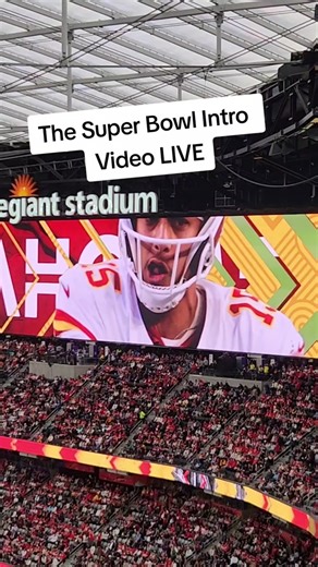 Super Bowl intro video LIVe in stadium. #superbowl #allegiantstadium #kansascitychiefs #sanfrancisco49ers #gameday