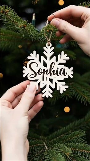 Family Name | Snowflake | Personalized Wooden Ornament