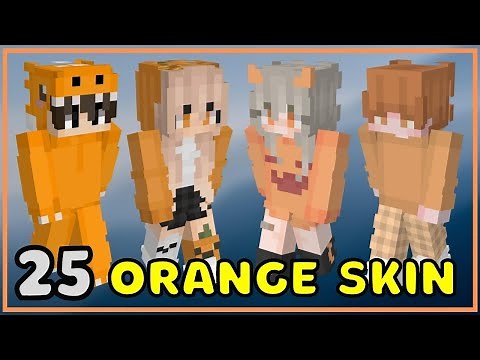 SKIN MINECRAFT WARNA ORANYE - ORANGE MINECRAFT SKINS (BOY AND GIRL SKIN)