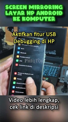Screen Mirroring Layar HP Android ke Komputer #screenmirroring #android #smartphone #scrcpy