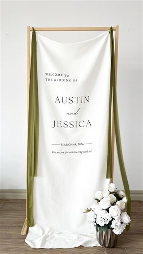Modern Wedding Welcome Sign, Fabric Sign, Wedding Fabric Welcome Sign, Custom Linen Wedding Sign, Boho Wedding, Wedding Welcome Sign - Etsy