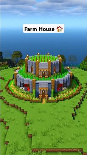 Minecraft Circular Farm House Tutorial 🏠 #minecraft