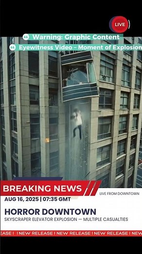 HORROR IN DOWNTOWN — Glass Elevator Explosion Caught on Camera