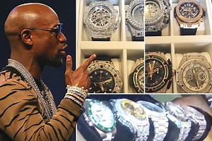 Floyd Mayweather shows off stunning diamond-encrusted timepiece collection