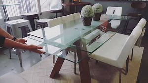 29K views · 70 reactions | This tempered glass extension table is perfect for Holiday gatherings. Features brushed stainless steel & walnut finish legs. Boxing day pricing on now! Reg $1999, Now $1799. While quantities last! | LQ Furniture | Facebook