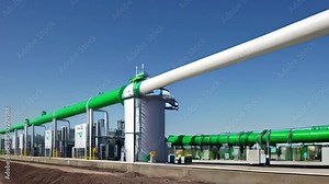 Green Hydrogen renewable energy production pipeline. Green hydrogen gas for clean electricity facility created with generative ai