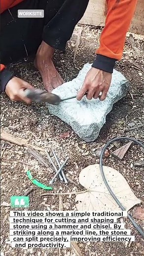 Simple Stone Cutting Method Using Hammer and Chisel | Traditional Craft