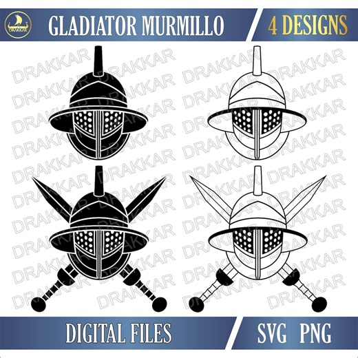 Gladiator Murmillo Helmet SVG PNG | Ancient Rome Arena Warrior Clipart - Etsy
