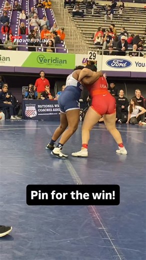 Grand View’s Selena Mares secured a fall over three-time All-American Chamira Cooper at 207 pounds, lifting the Vikings to a 27-20 win over Cumberlands in the first round of the NAIA women’s division of the NWCA National Duals. | FloWrestling