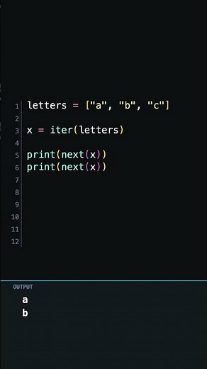 iter and next function in python #coding #python #programming