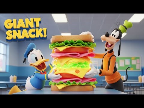 Donald Duck & Goofy Build a Giant School Snack! 🥪 Funny Kids Food Cartoon