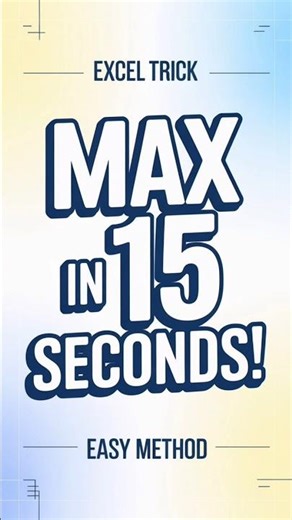 How to Use MAX Function in Excel | Find Highest Value Fast #ExcelShorts #ExcelTips