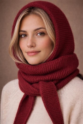 Knitted Sophie Hood Scarf Pattern PDF, Easy Beginner Garter Stitch Hooded Scarf, Cozy Winter Accessory, Digital Download - Etsy