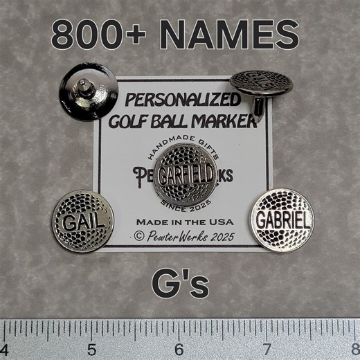 Personalized Golf Ball Markers - Find Your Name - Starting With Letter "g" - 7.99 Each - Etsy