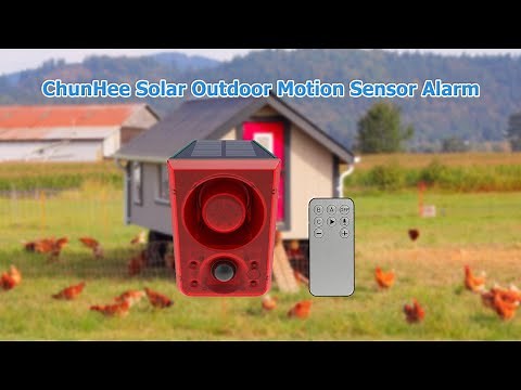 ChunHee Solar Outdoor Motion Sensor Alarm with Dog Barking Gunshot Sound, Support Recording