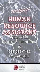 CURRENTLY HIRING HUMAN RESOURCE ASSISTANT! Purpose of Position: The Human Resources Assistant is responsible for providing assistance in the administration of the day-to-day operations of the human resources department. Essential Functions and Responsibilities: Provides secretarial support by entering, formatting, and printing information; organizing work; answering the telephone; and relaying messages. Greet visitors and determine whether they should be given access to specific individuals. M-F