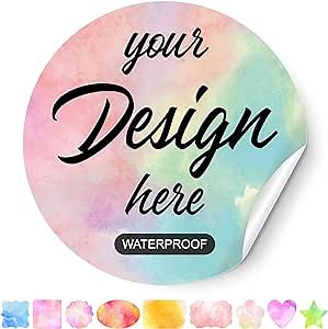 Personalized Custom Stickers - Labels With Any Design, Image, Logo, Text for Business, Thank You Labels (Circle, 1.5"x1.5", 100 Labels)