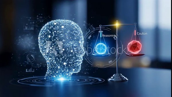 An abstract illustration of advanced AI language models undergoing intelligent safety evaluations highlighting the balance between caution and reasoning in artificial intelligence