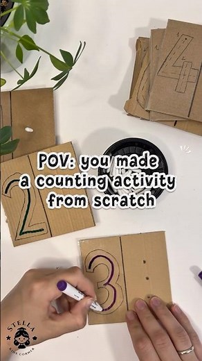 DIY Counting Activity Cards for Kids With Only 2 Materials! 🔢✨ #shorts
