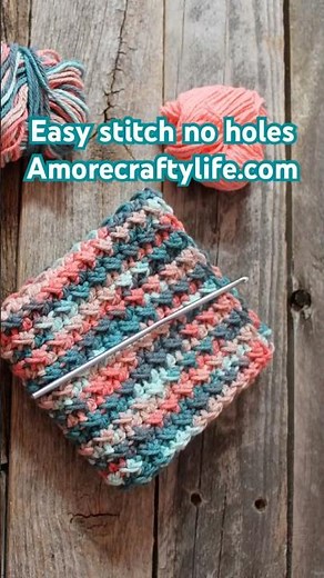 Easy Crunch Stitch Washcloth Crochet Pattern Tutorial Free PDF #crochet #freepattern