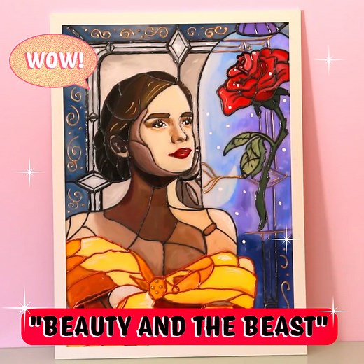 How to Make "Fake" Stained Glass *"Beauty and the Beast"* | Jamie Jo Art