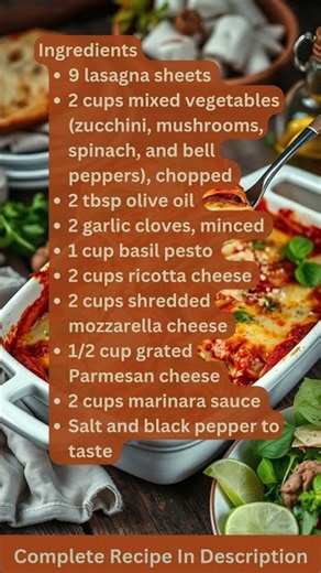 Basil Pesto Vegetable Lasagna – Recipe by What Shall I Cook