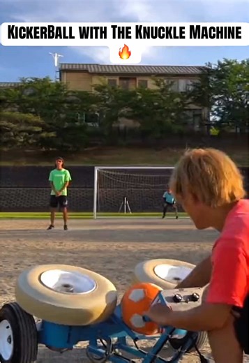 The Insane KickerBall with the Knuckle Machine 🔥🤯 #soccer #kickerball #football #fyp #shot