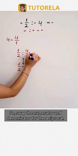 Step-by-Step: Divide 1/2 by 4 Simplified! #Math #SignedNumbers(positiveAndNegative)