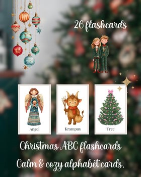 Christmas ABC Flashcards – Calm & cozy alphabet cards.