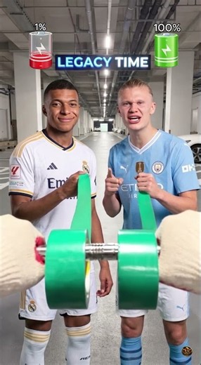 When Mbappe' have only 1%🪫 vs Haaland have 100%🔋😆 #parody #haaland #mbappe #funny