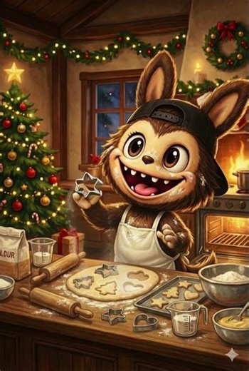 Labubu Makes Christmas Cookies 🍪🎄 | Cute Holiday Video