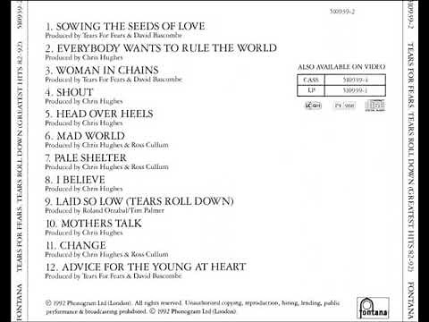 TEARS FOR FEARS - tears roll down, greatest hits 82-92 #fullalbum