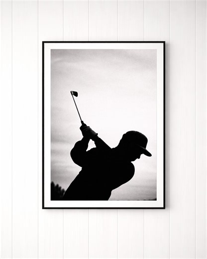 Golf Silhouette Poster, Black White Wall Art, Golfer Print, Minimalist Golf Print, Monochrome Photography - Etsy