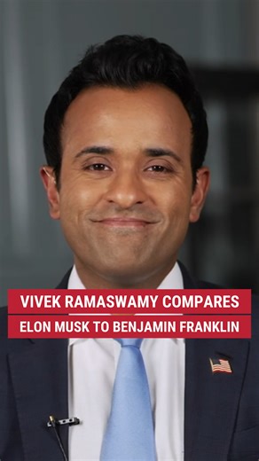 165K views · 8K reactions | "I put Elon in that Benjamin Franklin category." Vivek Ramaswamy praises the ideals Elon Musk is promoting, explaining that these values will be the "real inheritance" for their children's future in America. | Fox News | Facebook