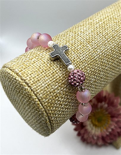 Pink Rosary Bracelet/pocket Rosary - Etsy