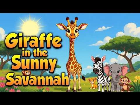 English Song | Giraffe in the Sunny Savannah 🦒 English Song | Learn and fun #kidscartoon #cartoon